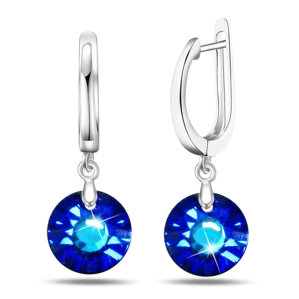 Krystal Couture Bright Blue Drop Earrings Embellished with Crystals from SWAROVSKI