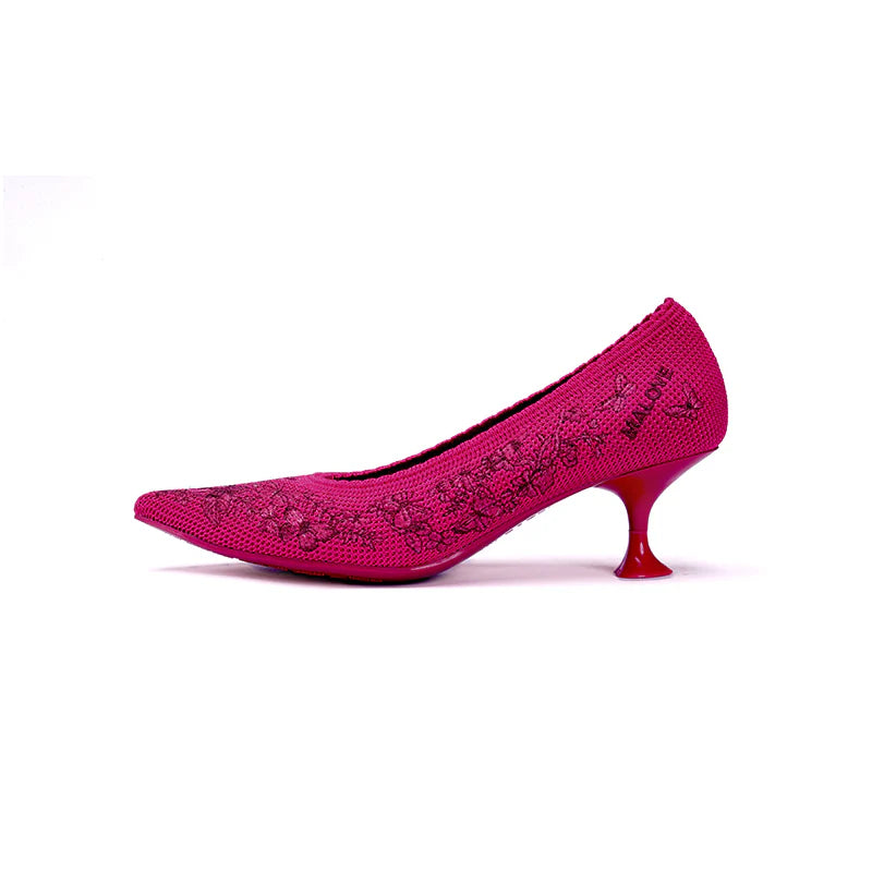 Enchanted Butterfly Pointed Toe Kitten Heels - Rose