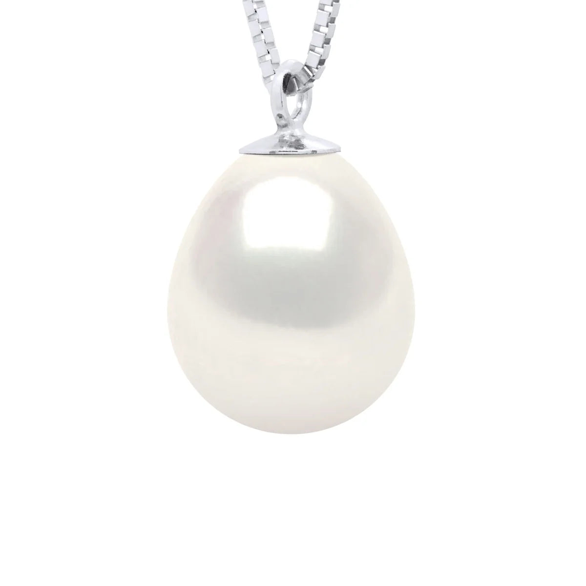 Necklace Drop Freshwater Pearl White White Gold