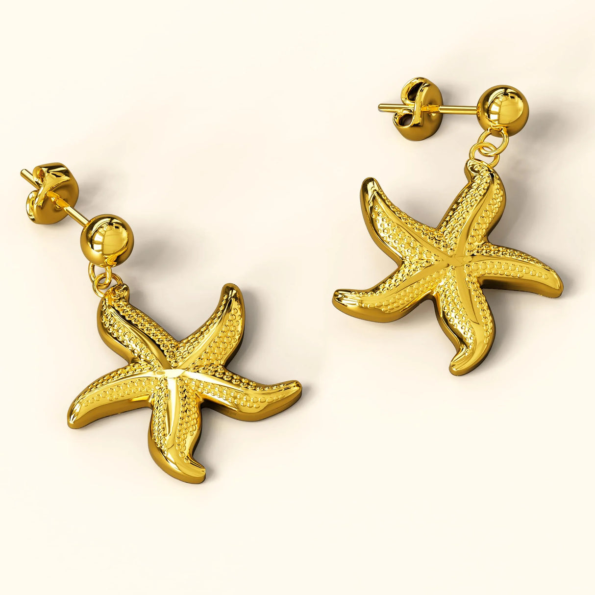 Bullion Gold Starfish Gold Stud Earrings