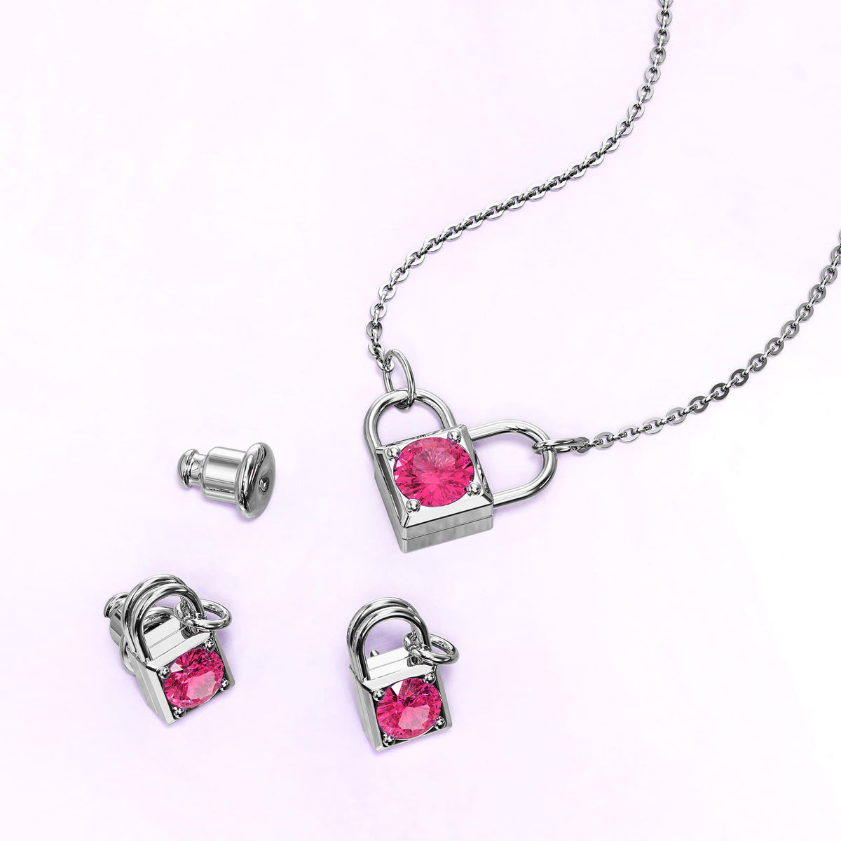 Boxed Celeste Heart Necklace and Earrings Set Embellished with SWAROVSKI® crystals