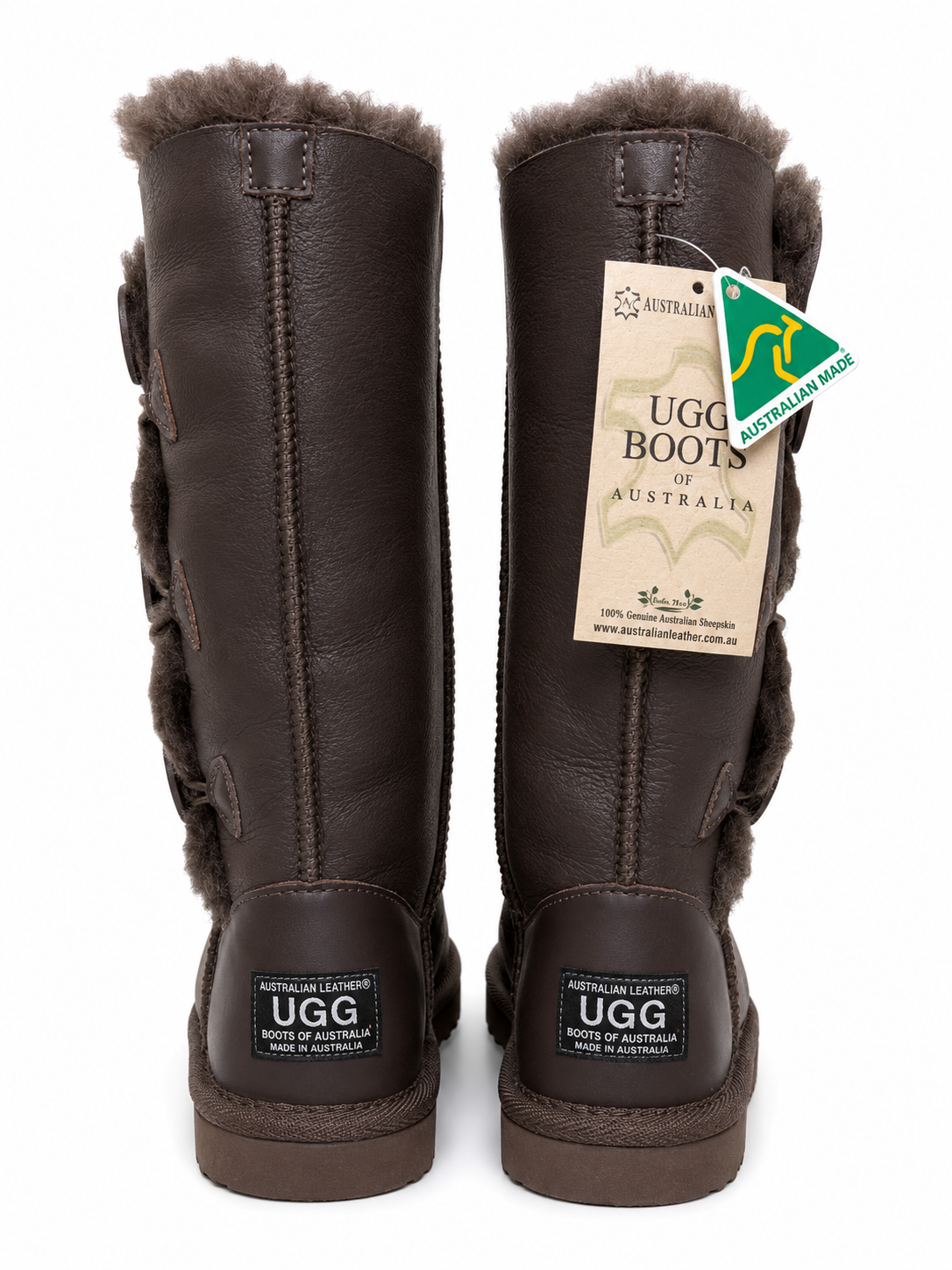 Australian Leather Ugg Napa 3Button Leather - Chocolate - AU5