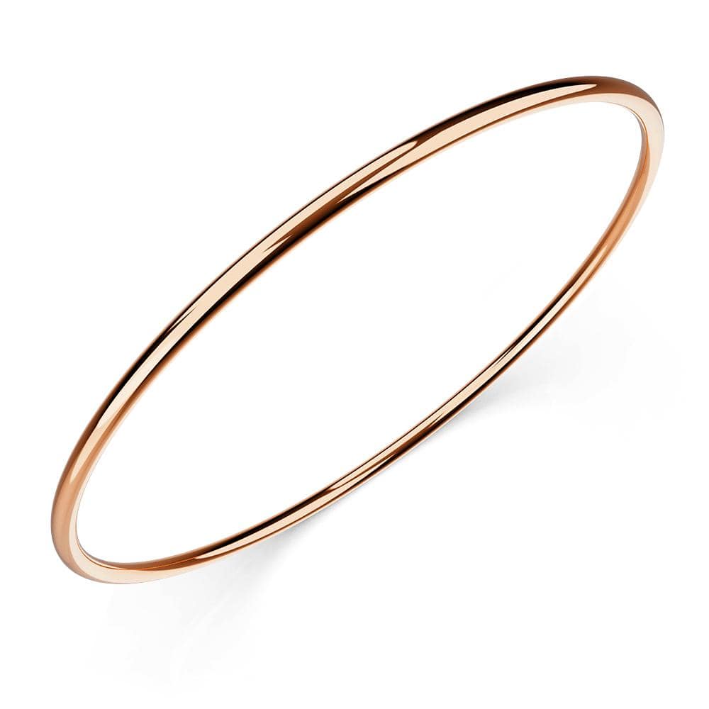 Bullion Gold Solid Golf Bangle 2mm Rose Gold Layered