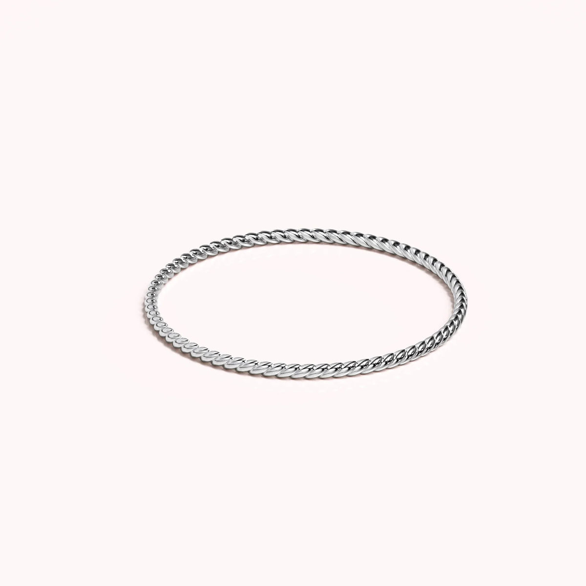 Solid 925 Sterling Silver Spiral Rope Stacking Ring