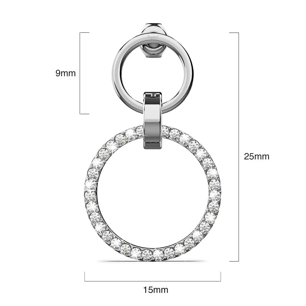 Krystal Couture Orbit of Elegance Earrings Embellished with SWAROVSKI Crystal in White Gold