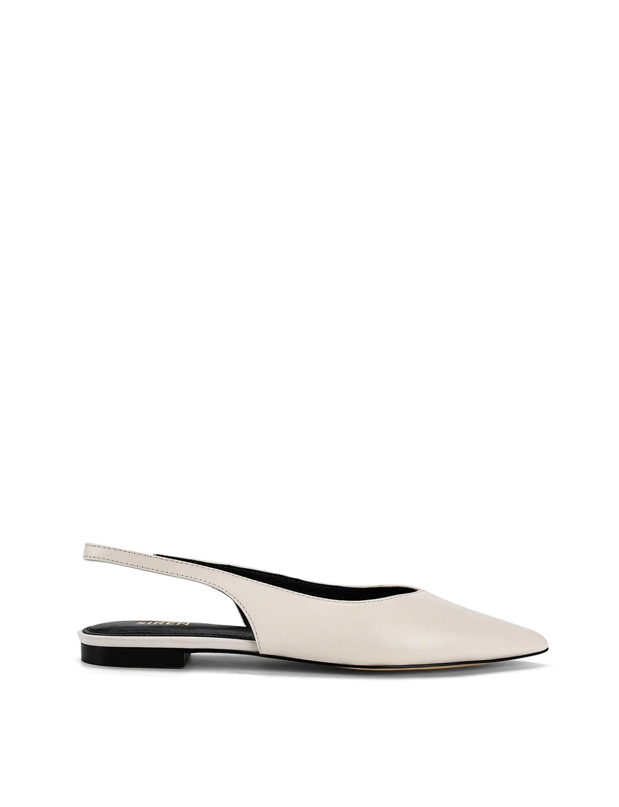 Siren Slingback Flats - Chalk White Leather