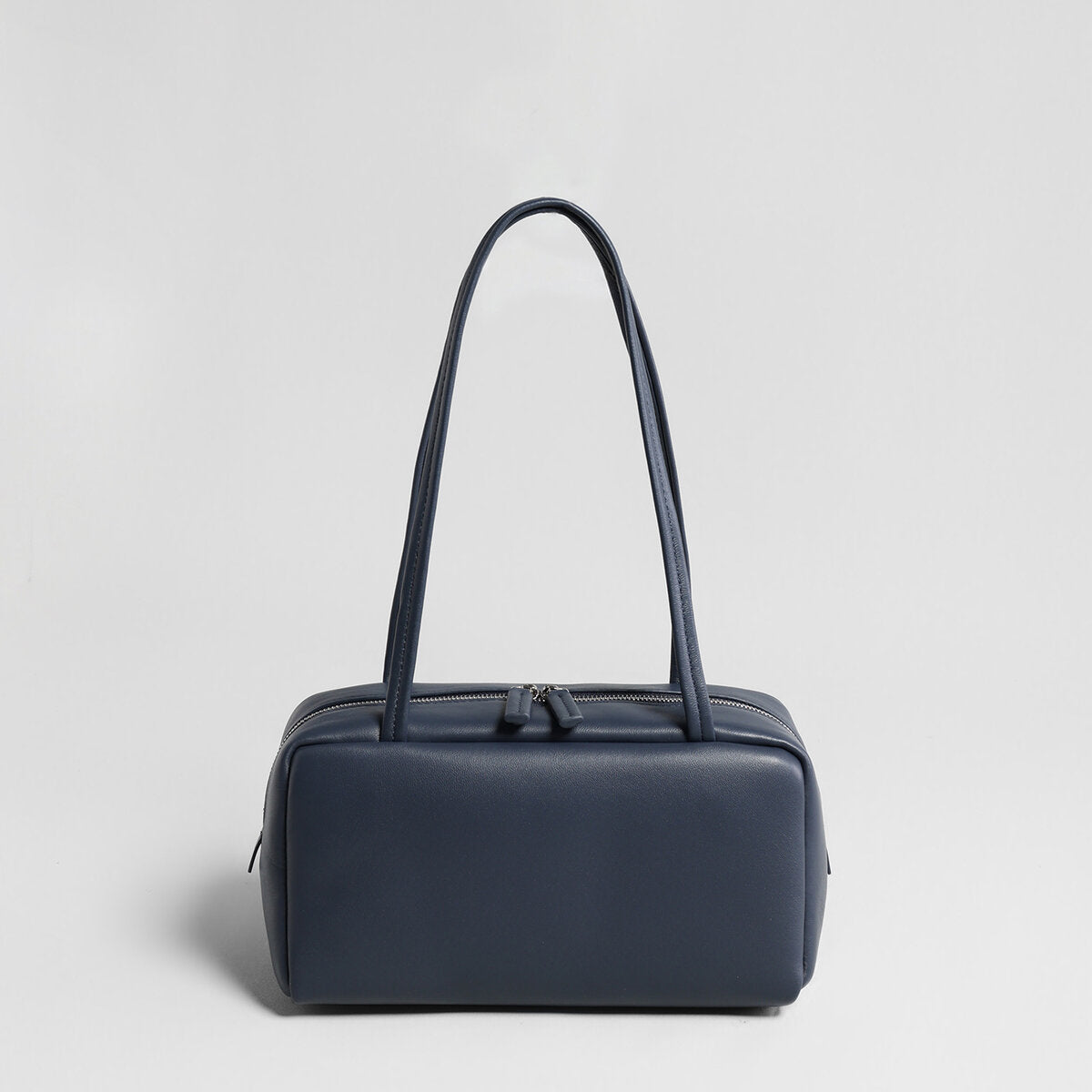 Soft Lambskin Leather Pillow Box Bag - Navy