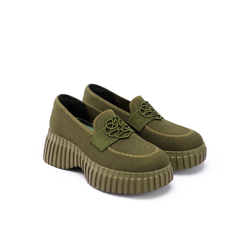 Gentleman Chunky Platform Loafers - Avocado