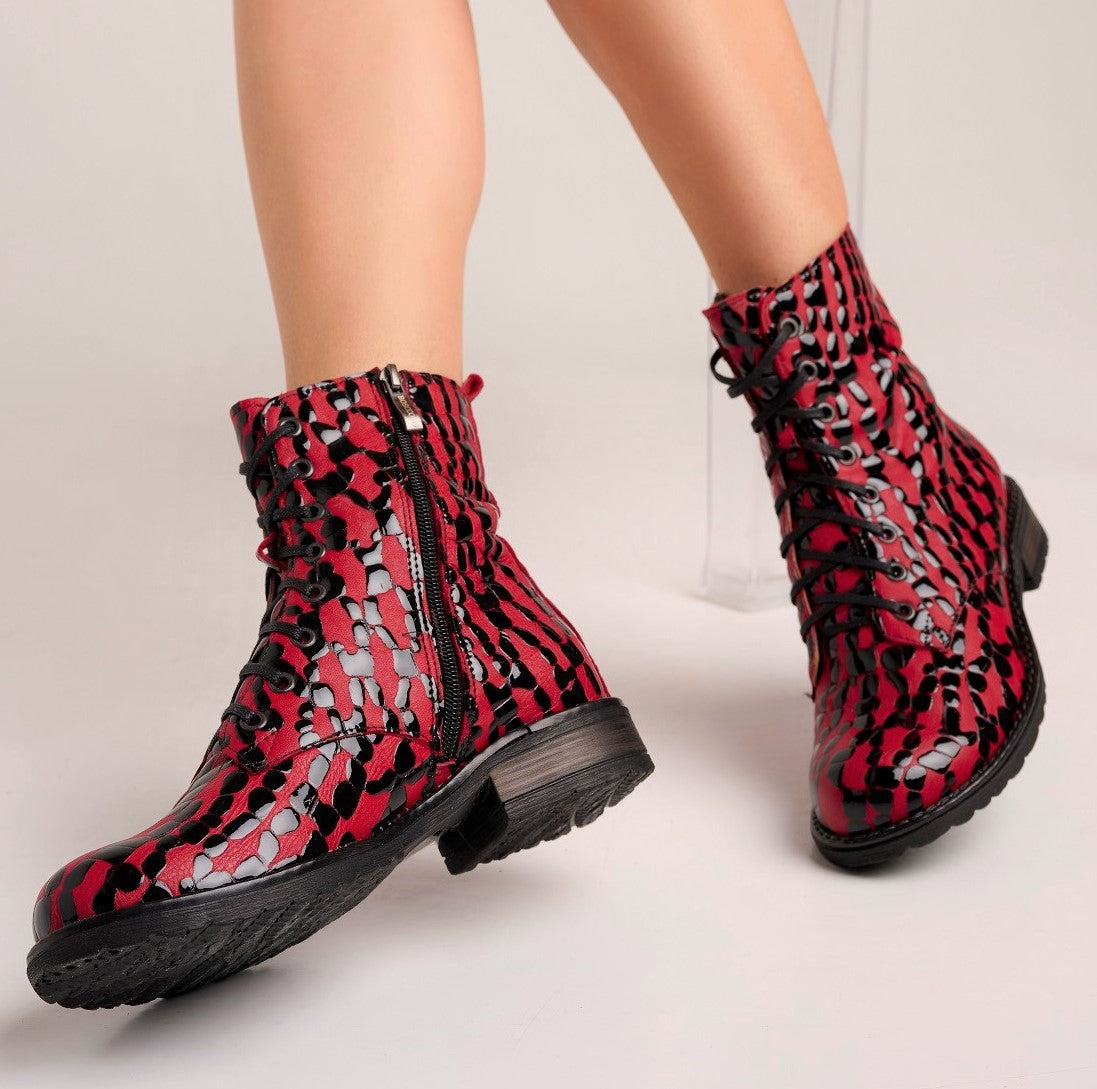 Bosccolo Womens Boots - Black/Red