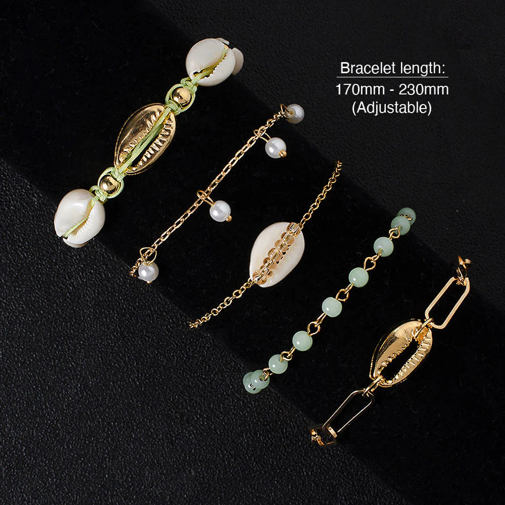 Bohemian 5-Piece Charm Bead Bracelet Set