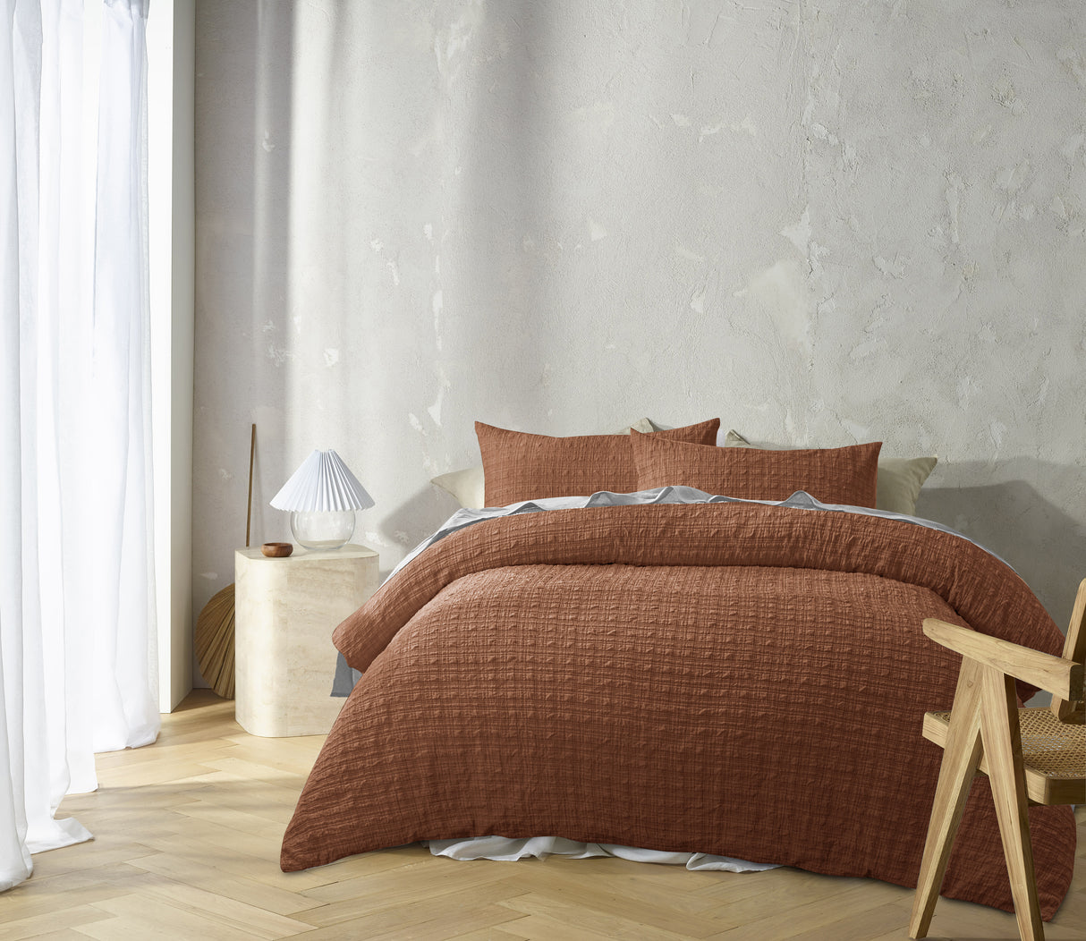 Accessorize Augusta Quilt Cover Set - Terracotta