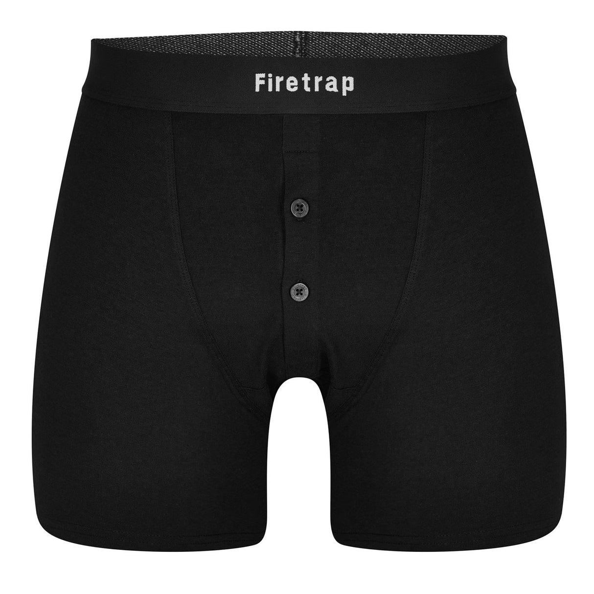 Firetrap 2 Pack Boxer Shorts - Black/Black