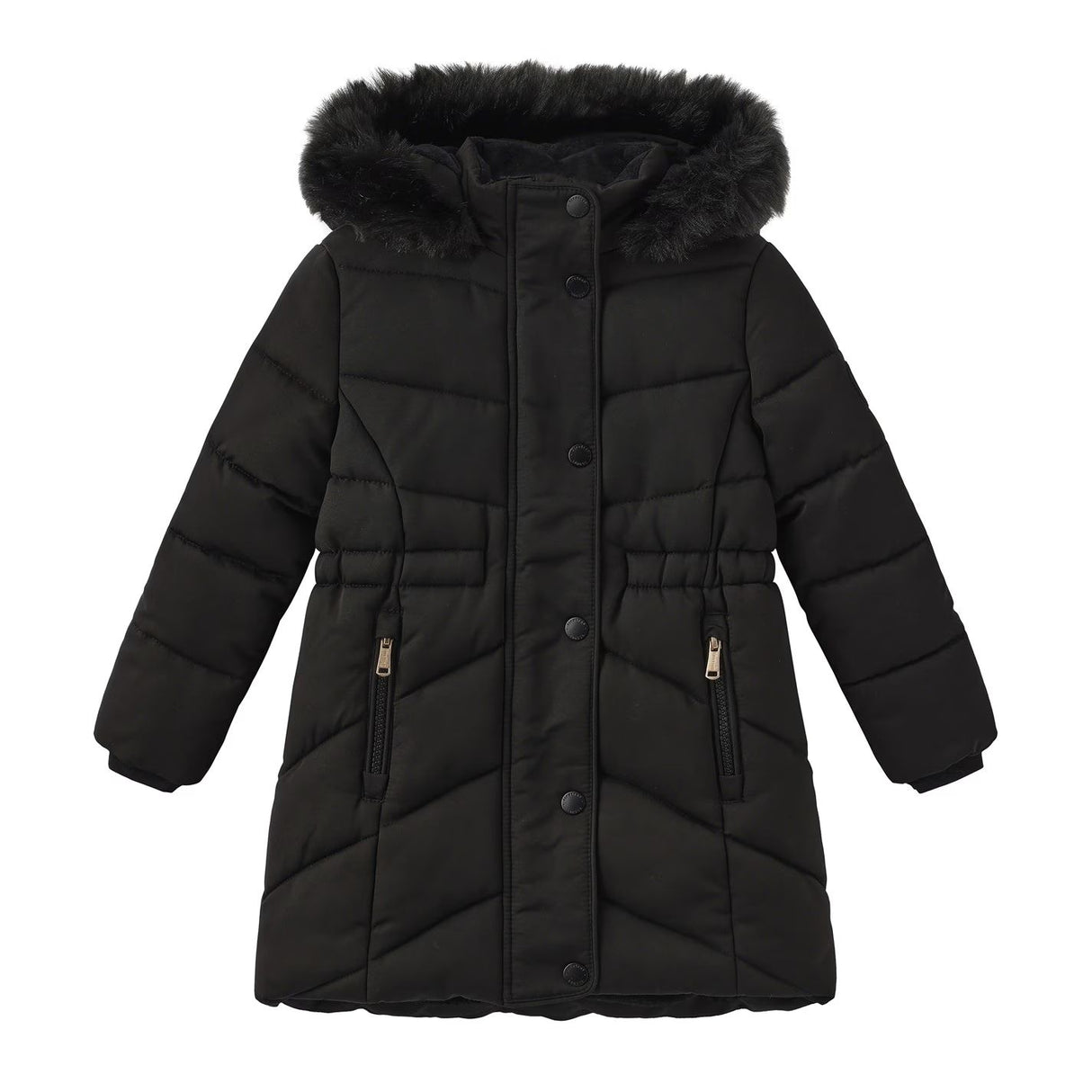 Firetrap Girl's Hooded Luxury Puffer Jacket Black - 5