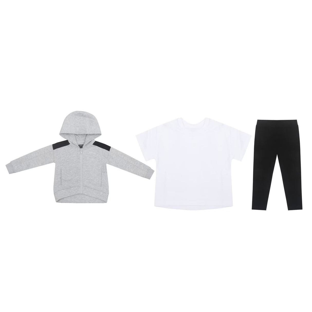Firetrap Kids Girls 3-Piece Jogger Set - Grey/Black