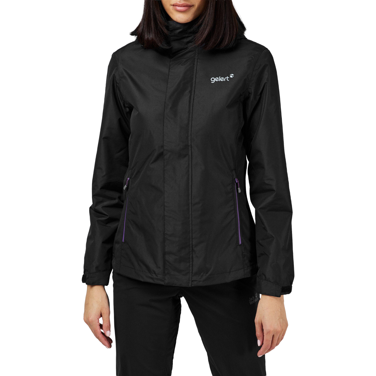 Gelert Women's Horizon Outdoor Waterproof Jacket Black Black/Gelert Purp