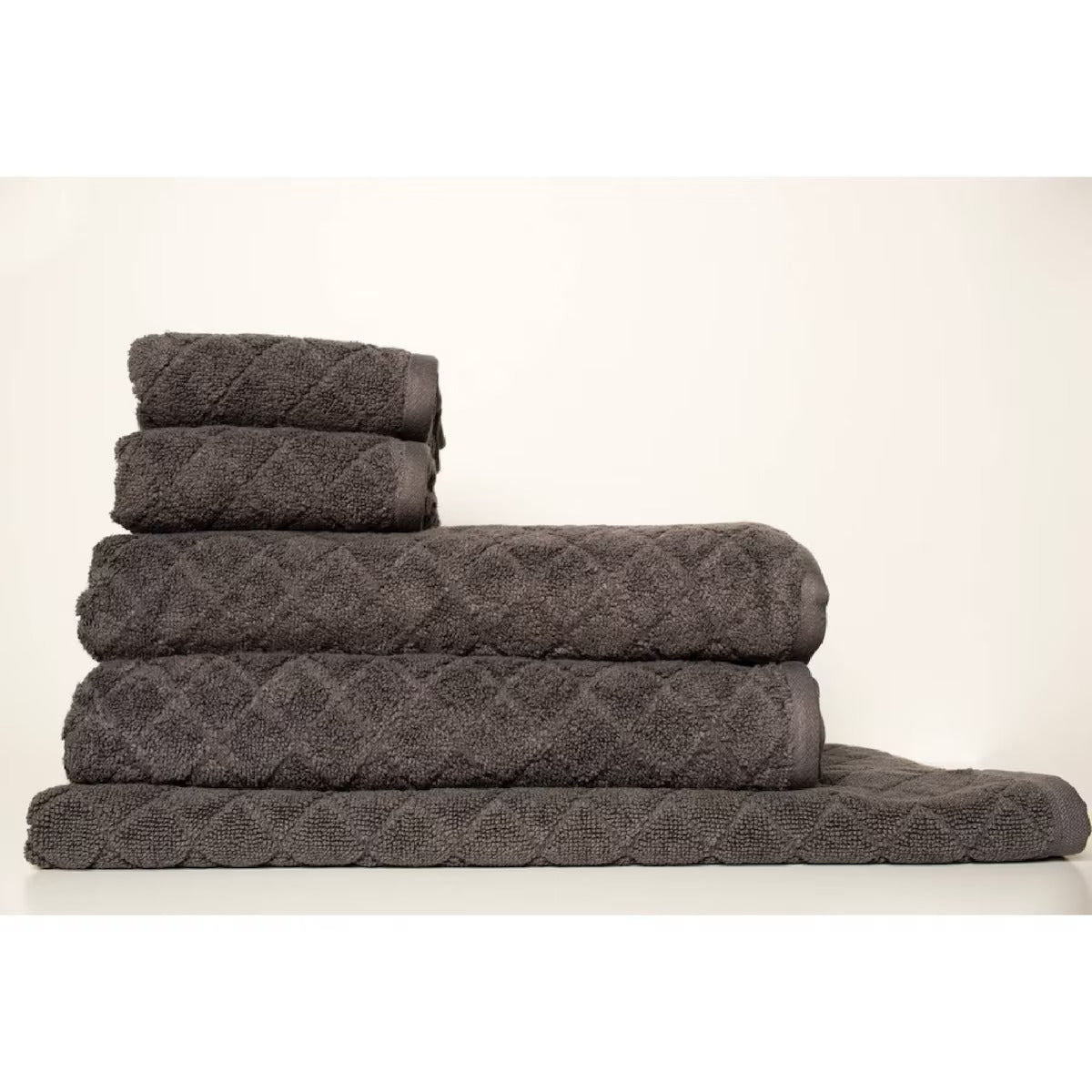 Homelife Naxos Diamond 5 Piece Towel Pack Charcoal