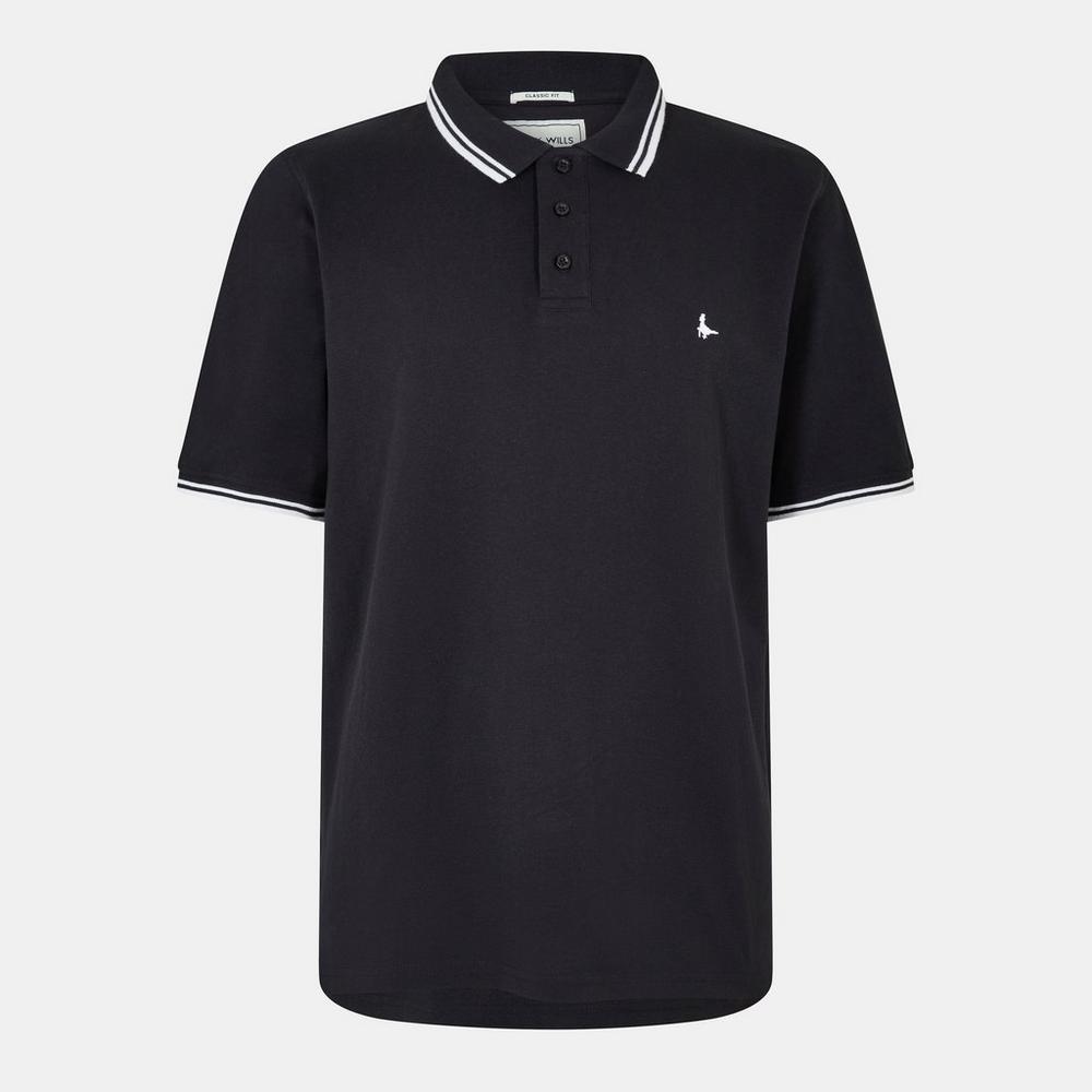 Jack Wills Mens Edgeware Tipped Polo Shirt - Black