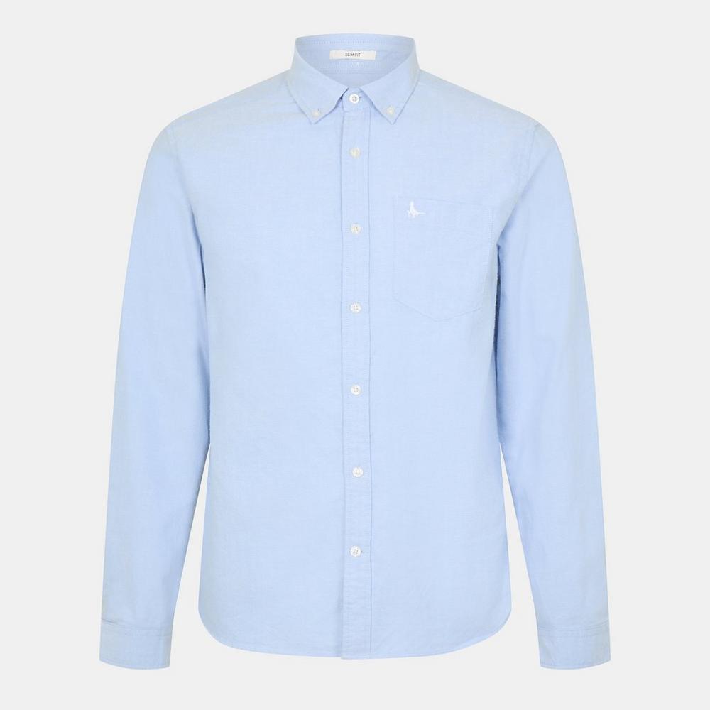 Jack Wills Mens Long Sleeve Oxford Shirt - Sky Blue