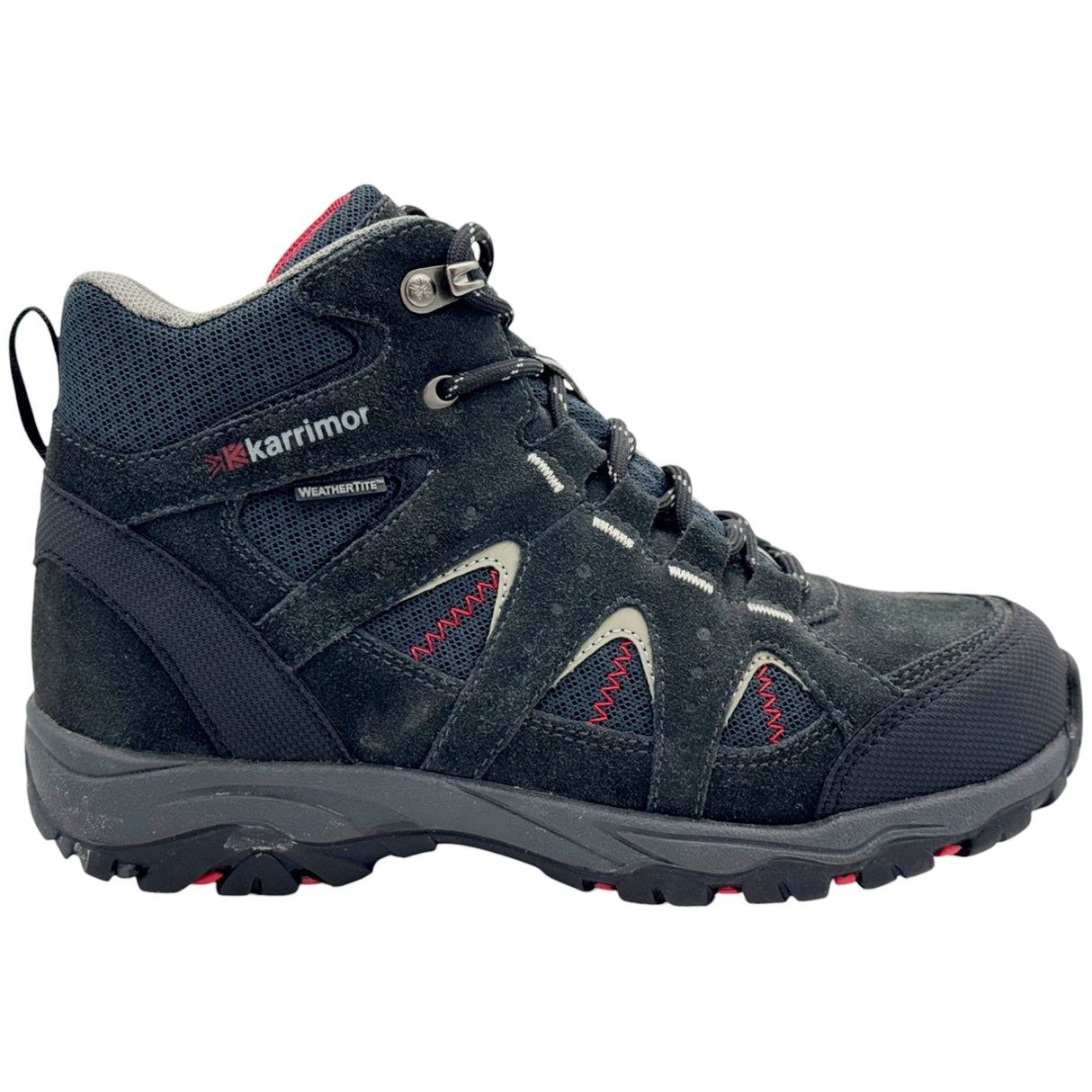 Karrimor Older Kids Unisex Mount Mid Top Waterproof Walking Shoes Black/Red