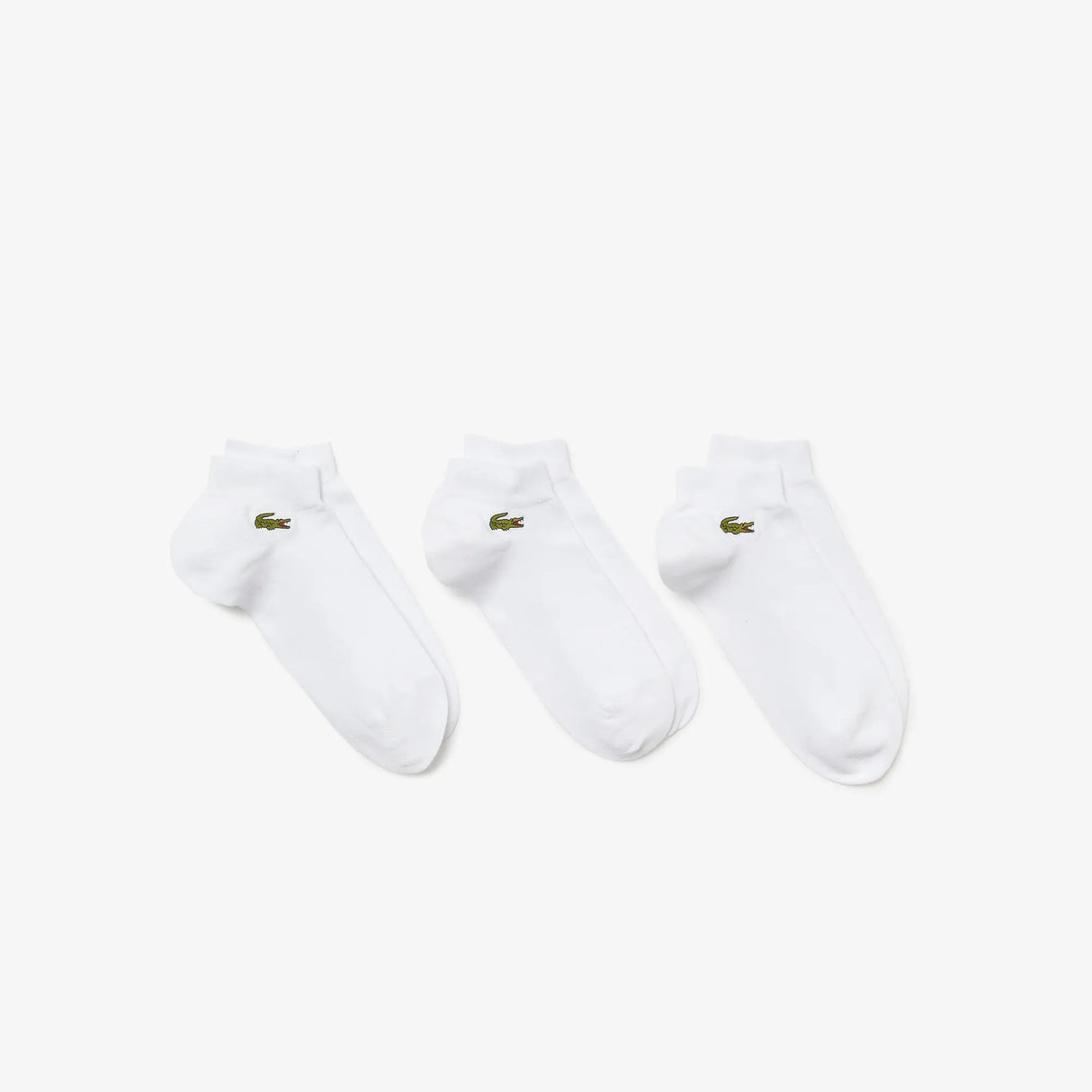 Lacoste Men's 3 Pack Performance Ankle Socks - White