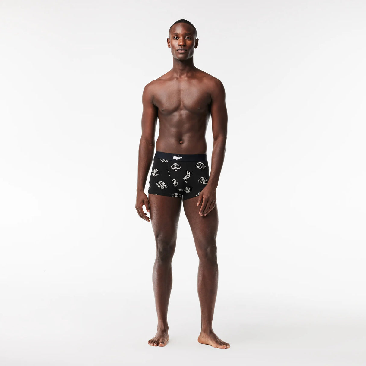 Lacoste Men's 3-pack Stretch Cotton Jersey Trunks - Black