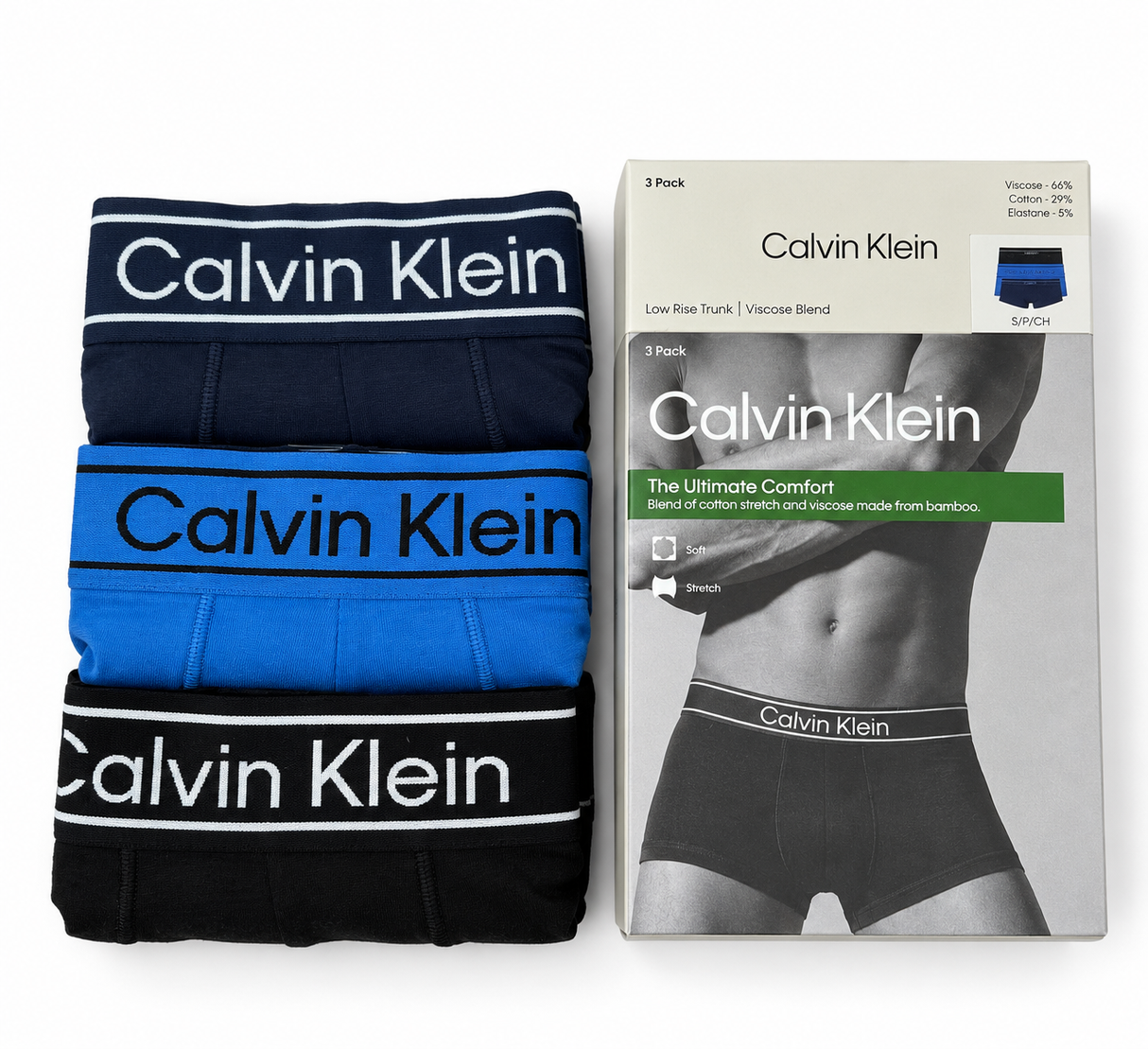 Low Rise Trunk 3Pk - Shoreline/ Black/ Delft
