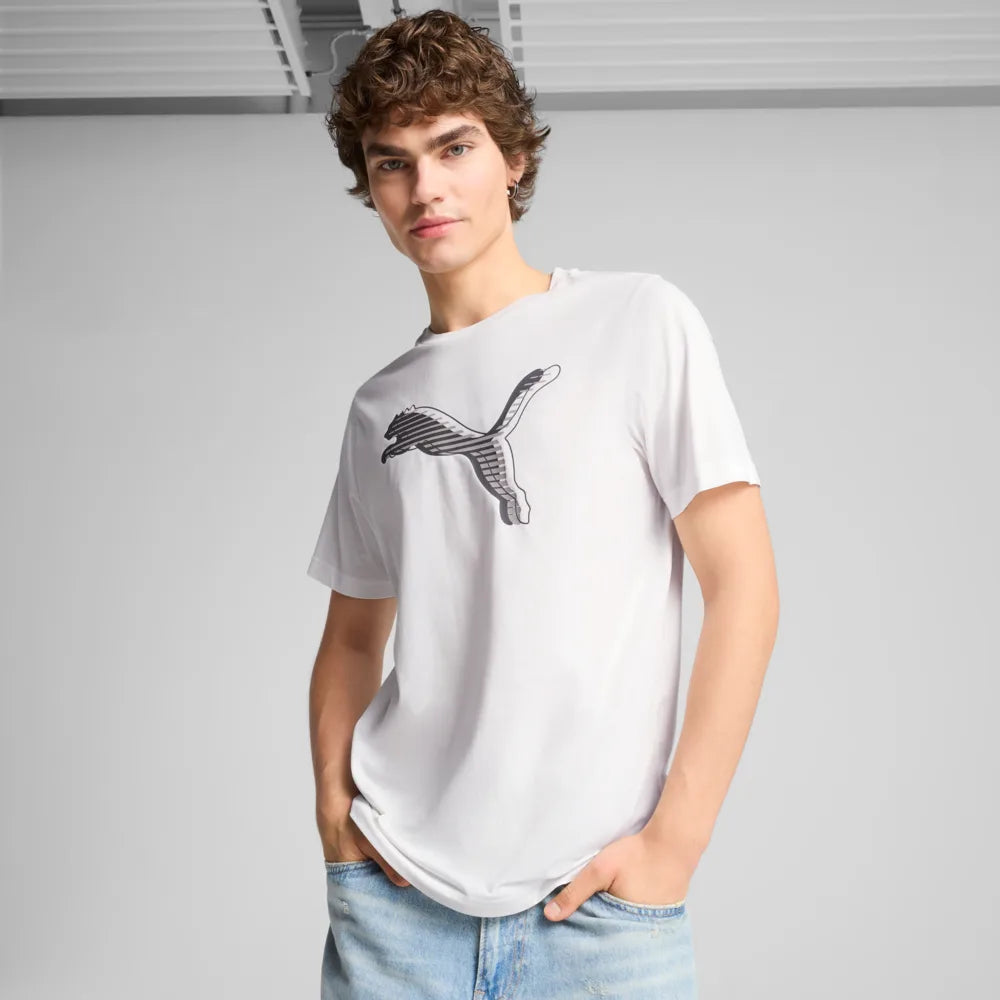 Puma Men's Graphics Cat Logo Tee - Puma White