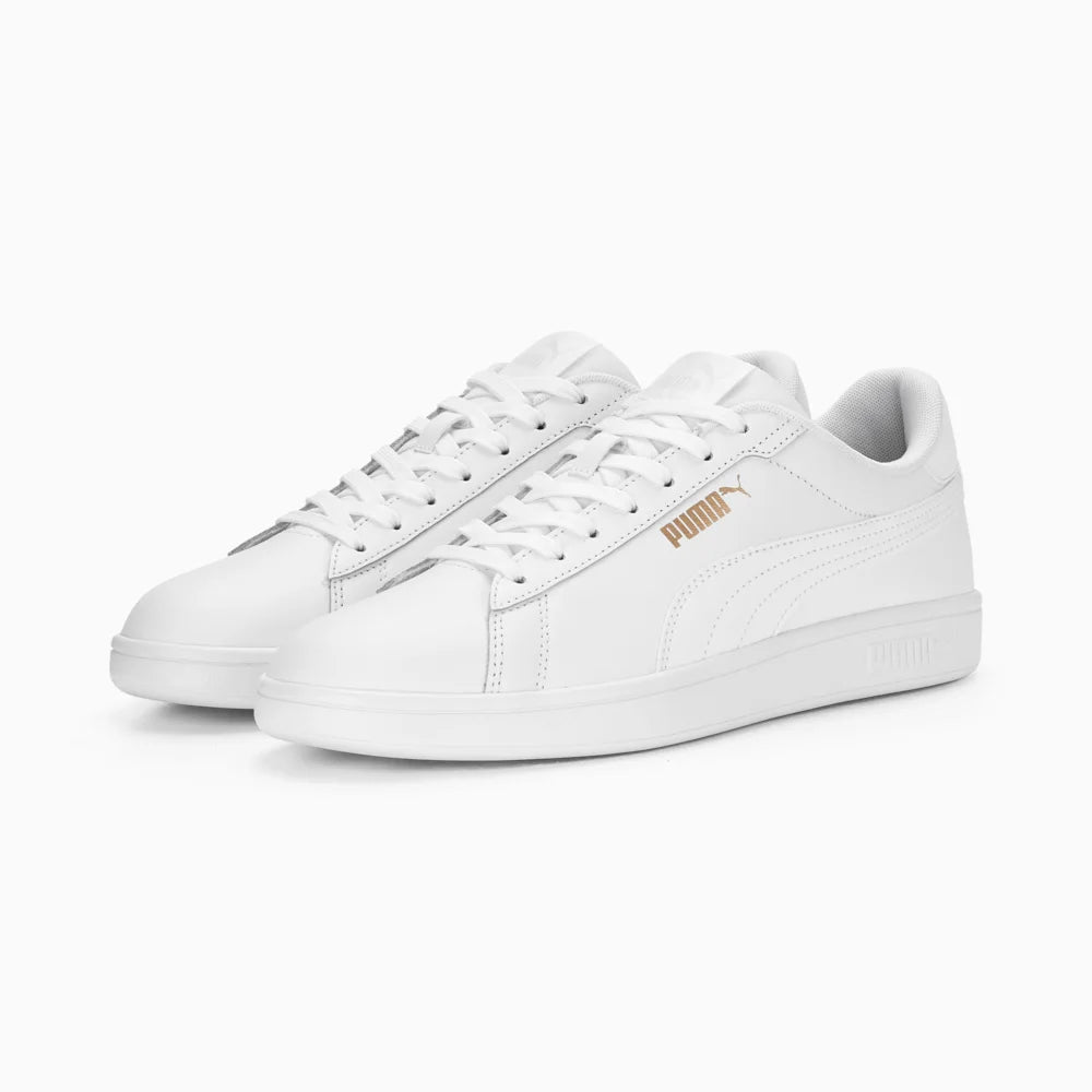 Puma Unisex Puma Smash 3.0 L Sneakers - White/Gold