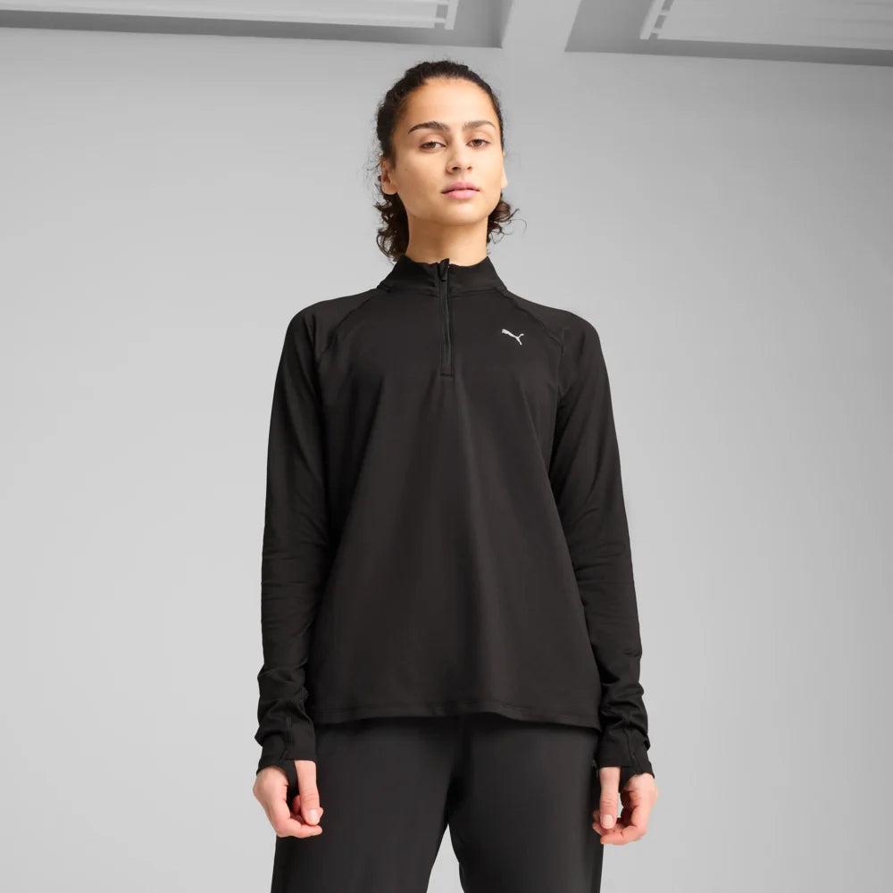 Puma Women's Run Velocity Cloudspun 1/4 Zip - Black
