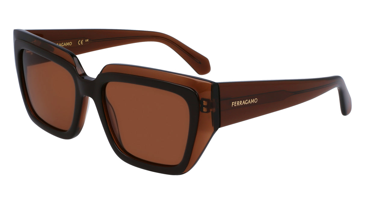 Salvatore Ferragamo SF2002S Womens Sunglasses - Transparent Brown/Brown