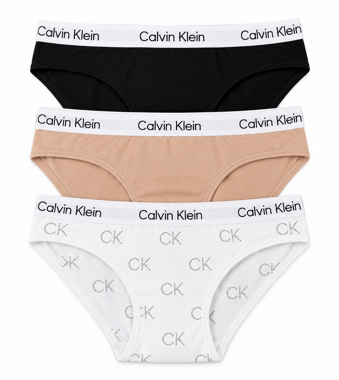 CAROUSEL BIKINI 3PK BLACK/CEDAR/CK HEARTS WHITE/WOLF GREY - BLACK/CEDAR/CK HEARTS WHITE/WOLF GREY