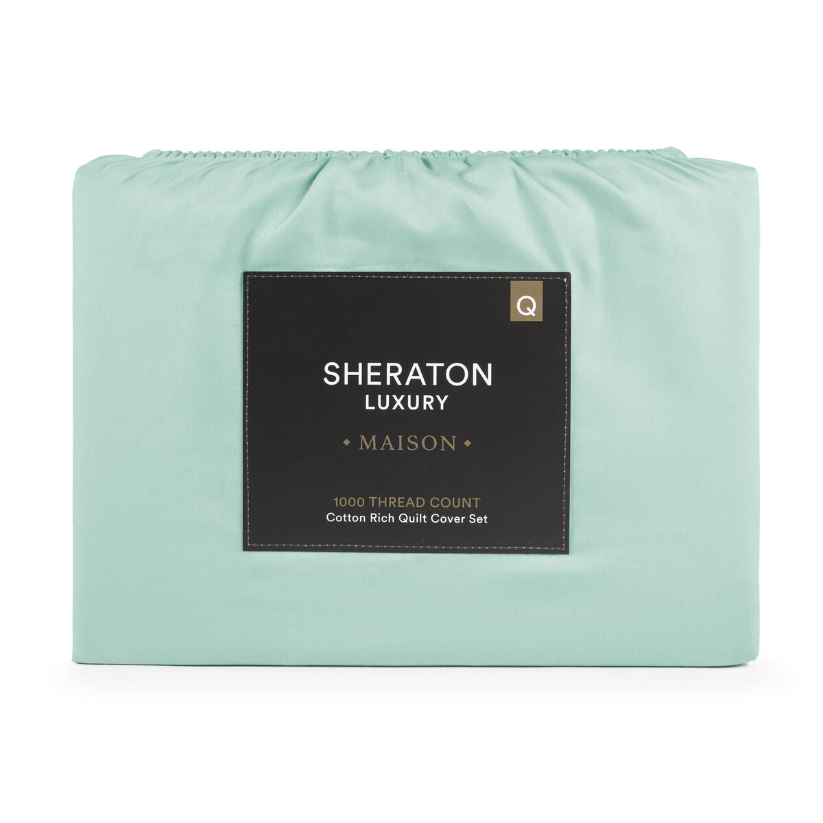 Sheraton Luxury Maison 1000TC Cotton Rich Quilt Cover Set Aqua Foam