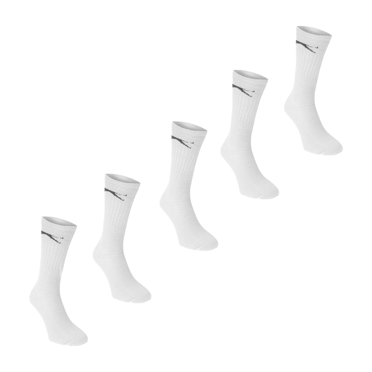 Slazenger Juniors 5 Pack Crew Socks White - Junior 1