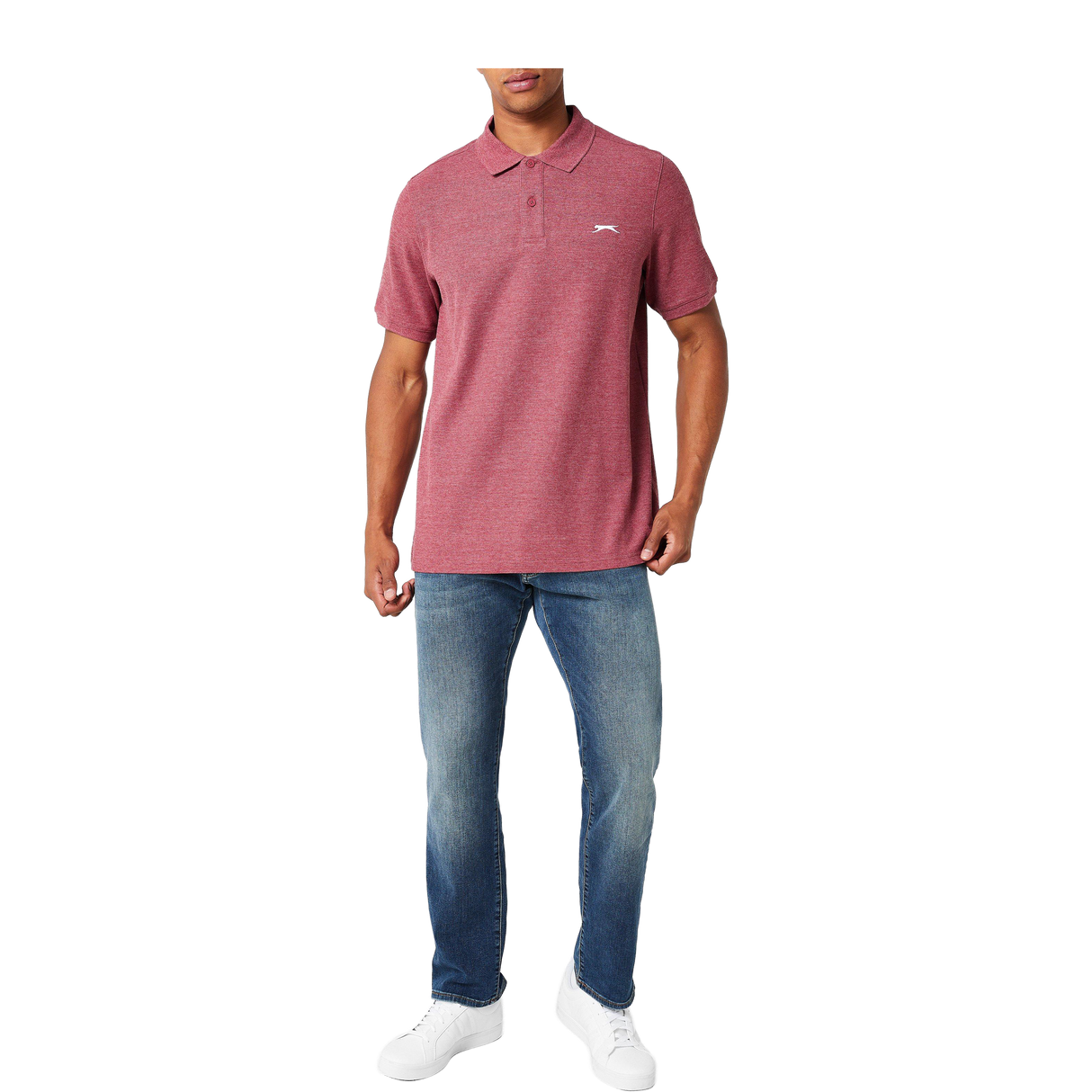 Slazenger Men's Plain Polo Shirt - Burgundy Marle