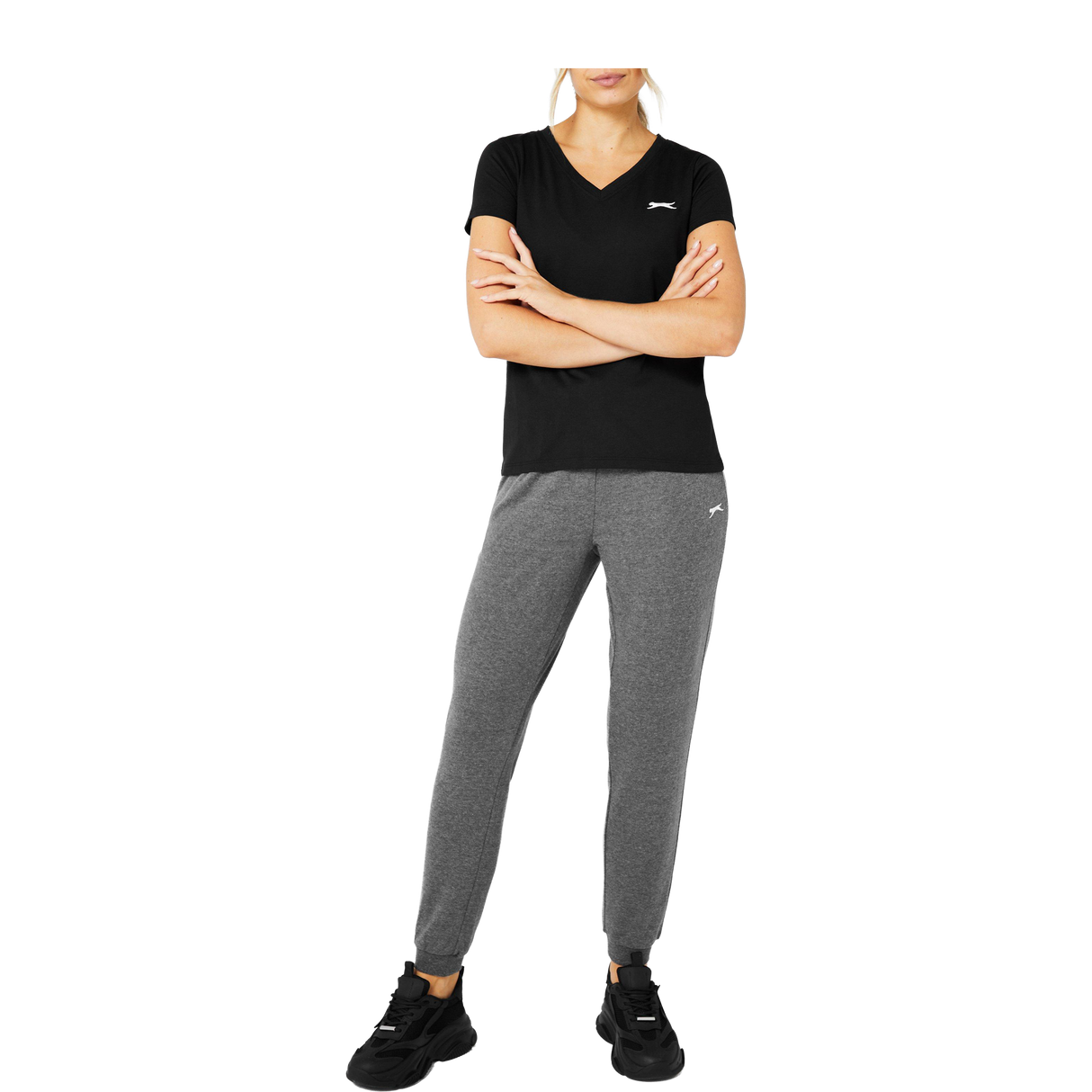 Slazenger Women's Interlock Closed Hem Pants - Charcoal Marle