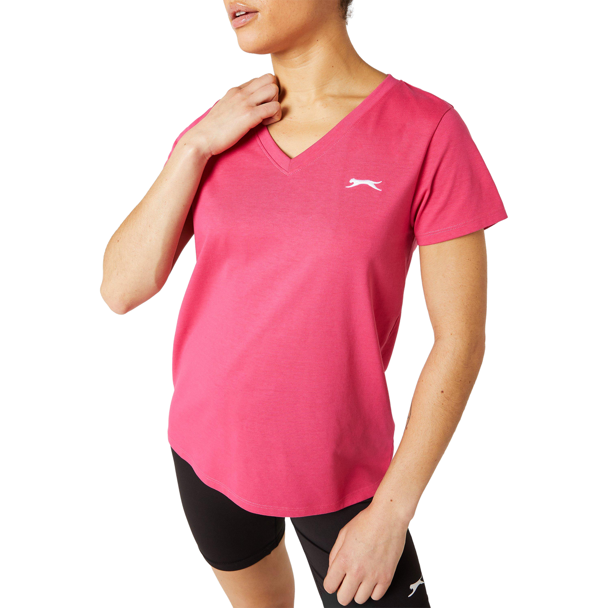 Slazenger Women's V-Neck T-Shirt - Bright Pink