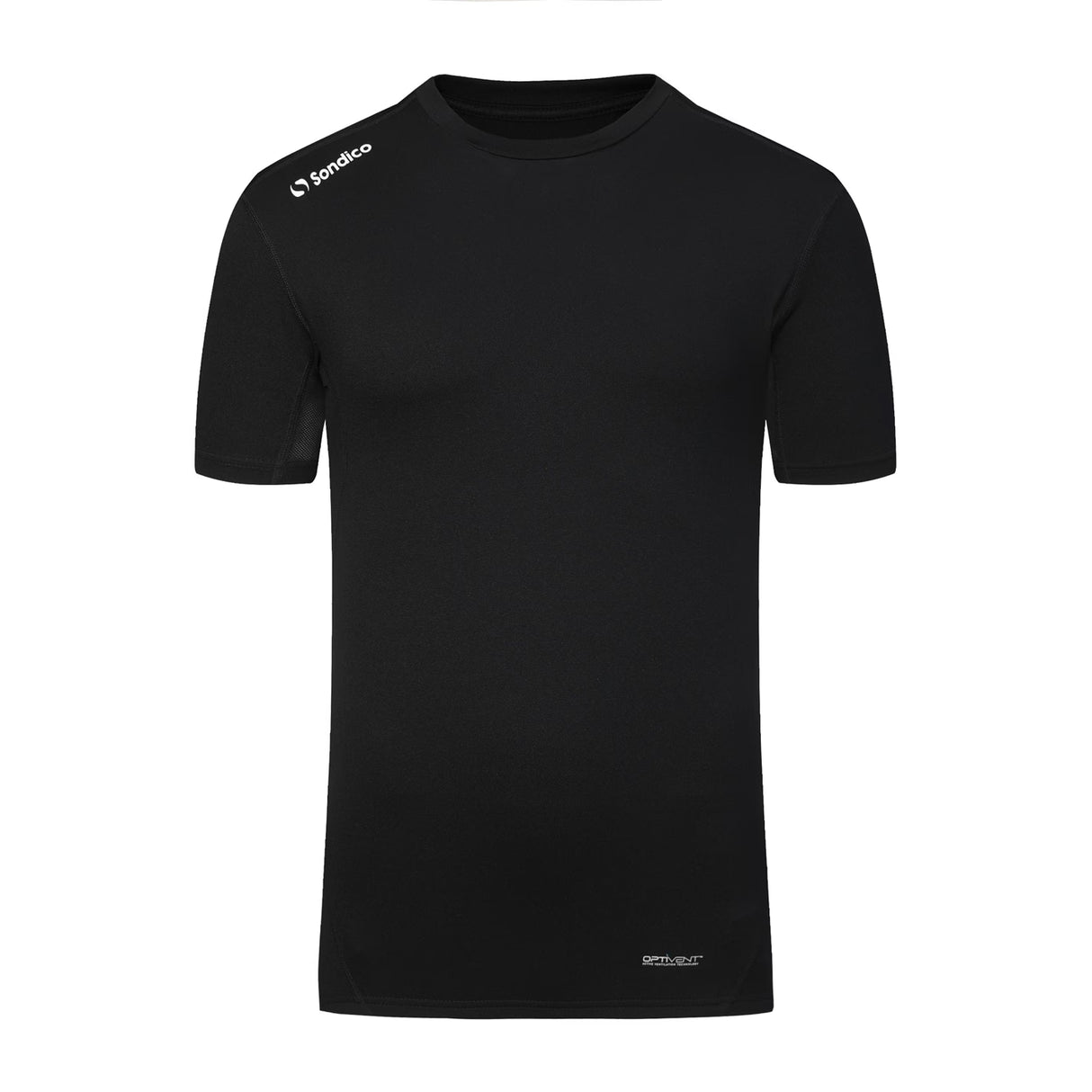 Sondico Men's Core Base Shorts Sleeves Top Black