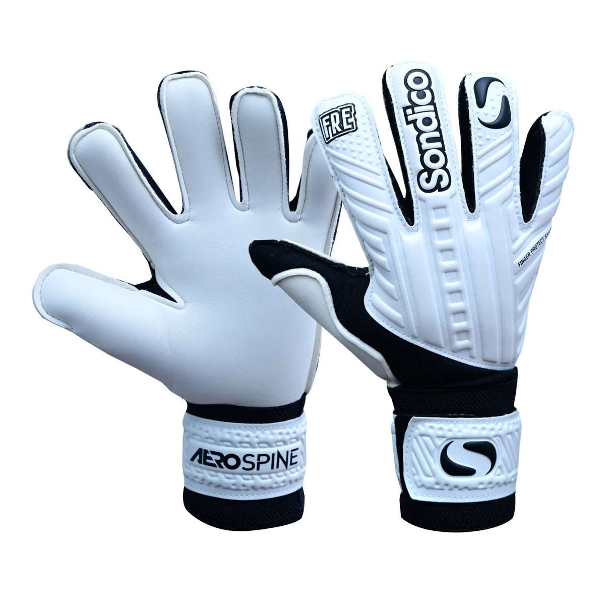 Sondico Soccer AeroSpine Goalkeeper Gloves Size 11 - White/Black