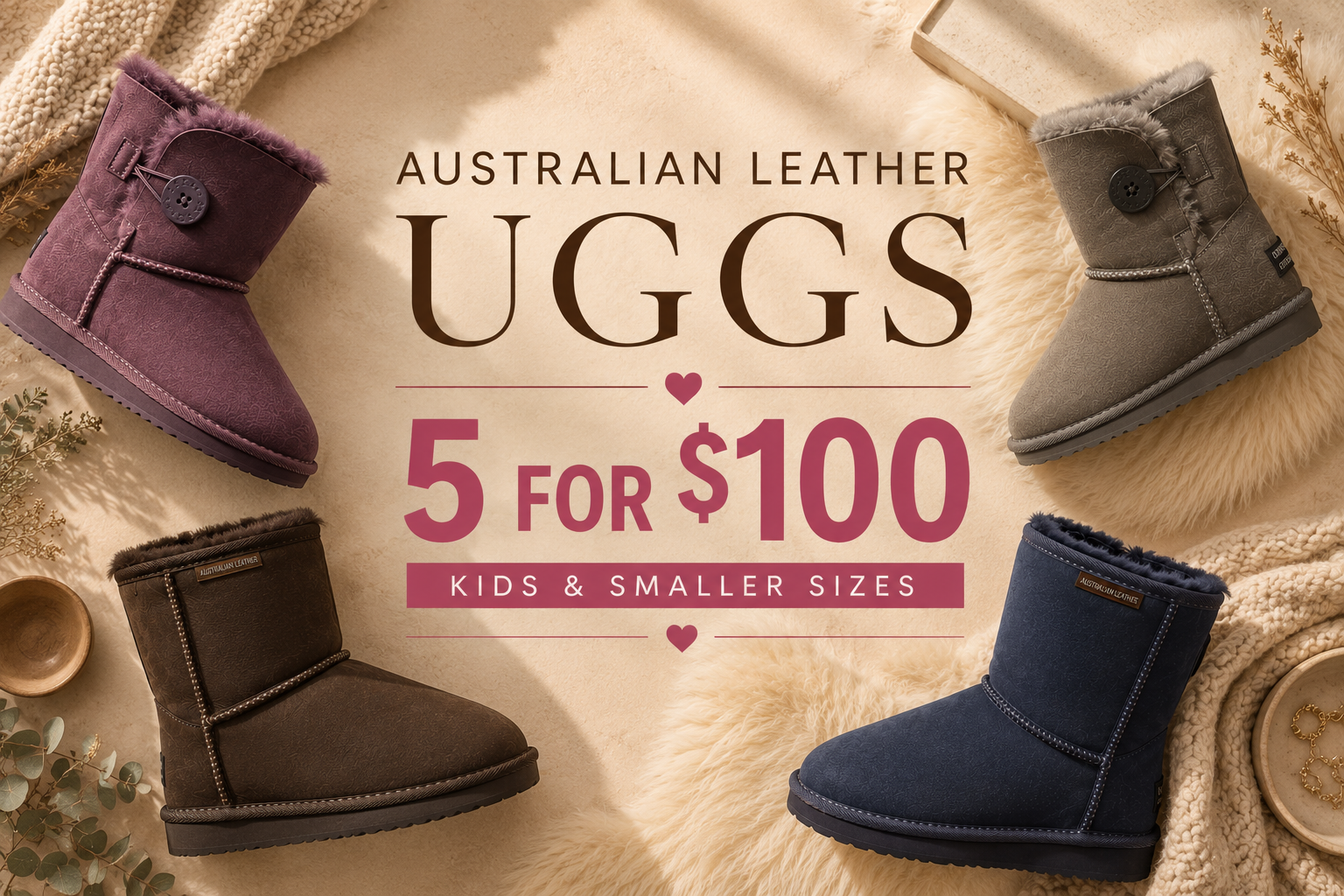 Aus Leather Uggs 5 for $100