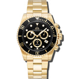 Christophe Duchamp Marine Chrono - Black Dial with Gold Stainless Steel Strap