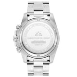 Christophe Duchamp Marine Chrono - Black Dial with Black & Blue Bezel and Silver Stainless Steel Strap
