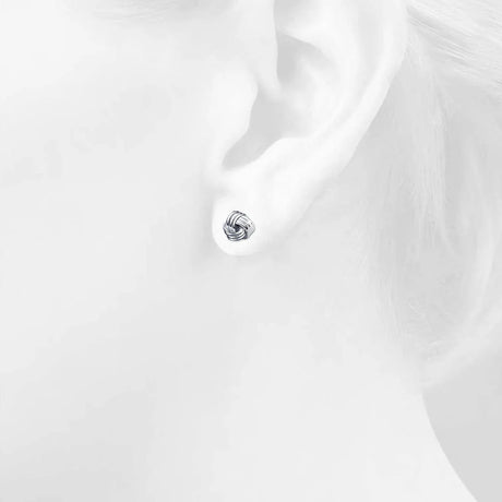 Solid 925 Sterling Silver 3 Strand Knot Earrings