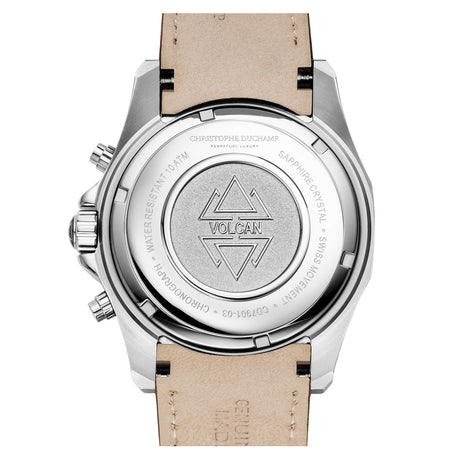 Christophe Duchamp Volcan - White Dial with Brown Leather Strap