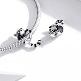 Solid 925 Sterling Silver Jumpy Fun Racoon Pandora Inspired Charm