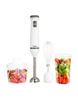 TODO Stick Mixer Set Food Chopper Electric Blender Whisk Handheld Beaker Jar Bowl - White