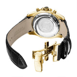 Christophe Duchamp Volcan - Black Dial with Gold Case and Black Leather Strap