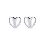 Solid 925 Signature Silver Queen of Hearts Stud Earrings