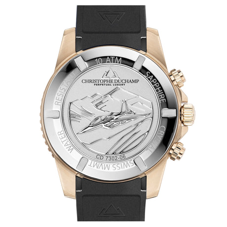 Christophe Duchamp Velocite V2 - Black Dial with Gold Case and Black Rubber Strap