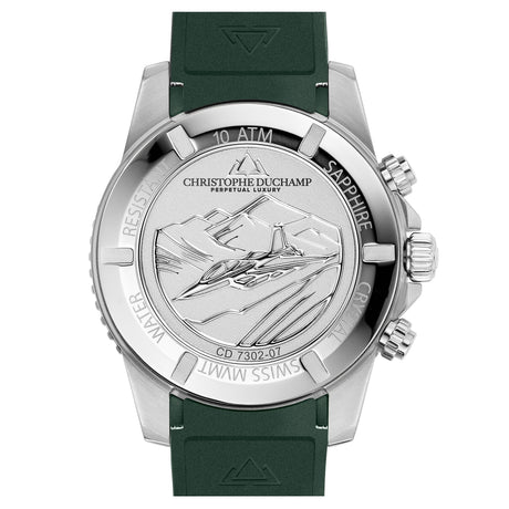 Christophe Duchamp Velocite V2 - Green Dial with Silver Case and Green Rubber Strap