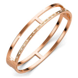 Boxed Carrie Glitz Bangle and Necklace Set In Rose Gold